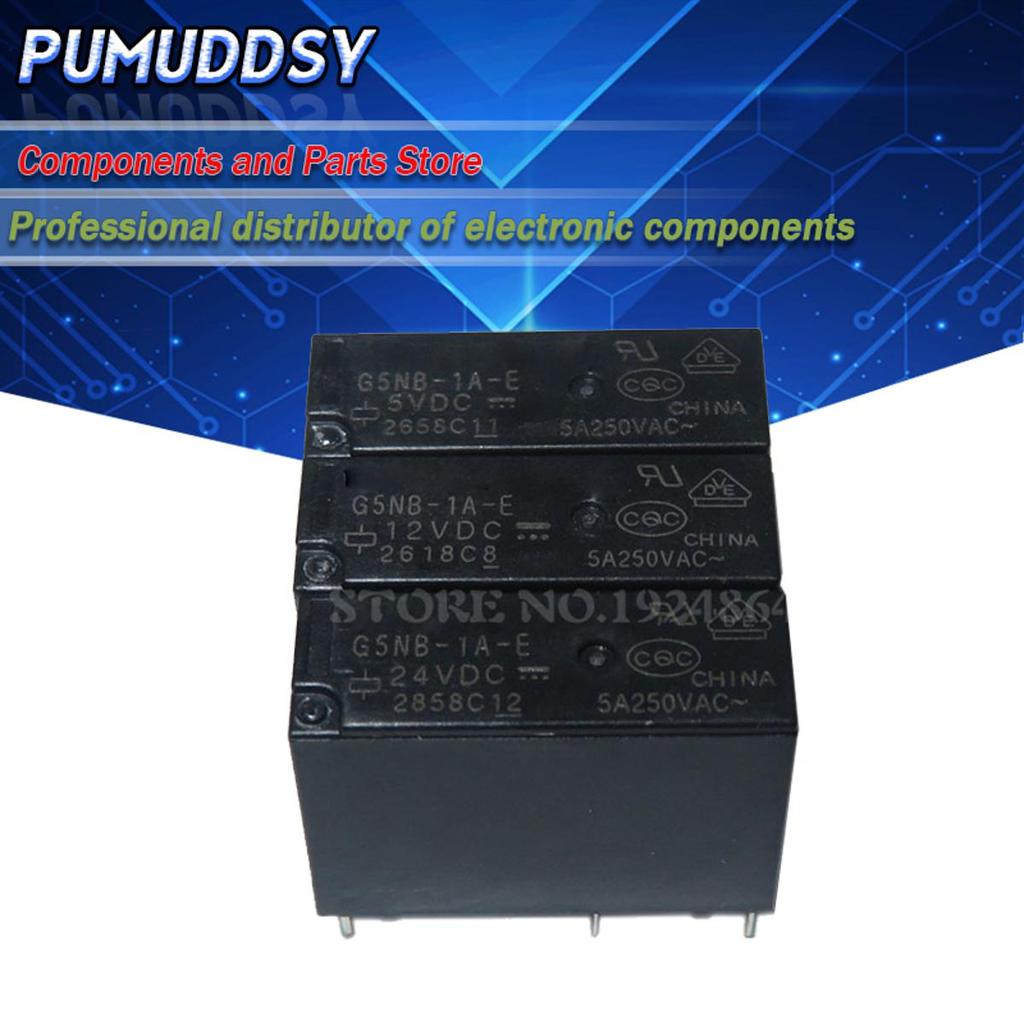 5 Chiếc 5V 12V 24V Rơ Le Nguồn G5NB-1A-E- 5VDC 12VDC 24VDC 5A 250VAC 4PIN