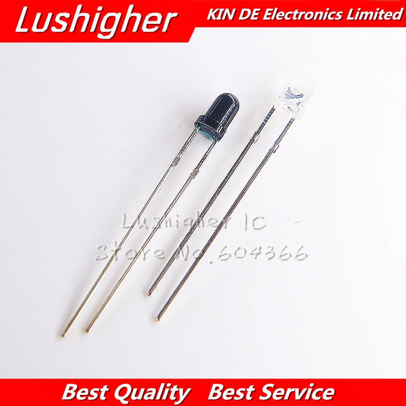 Bộ 50 Đèn LED 3mm 940nm Bộ phát hồng ngoại IR Bộ thu Diode EACH 50 CÁI
