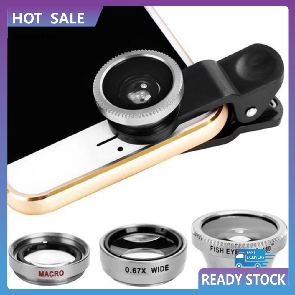 COOD 3 trong 1 Điện Thoại Di Động Camera Mắt Cá Macro Bộ Ống Kính Góc Siêu Rộng Có Kẹp