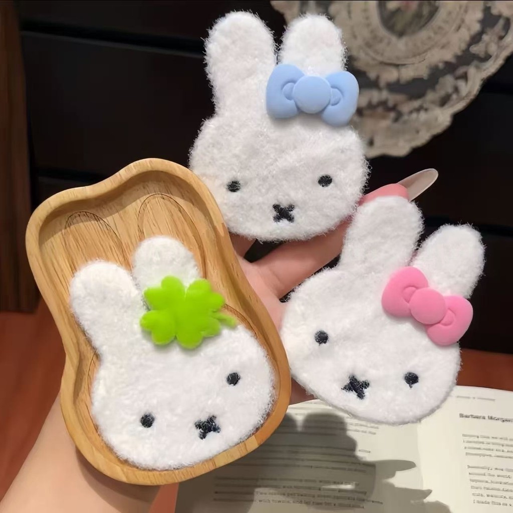 Cổ Miffy Rabbit Lucky Four-Leaf Clover Bangs - Nhãn dán tóc dễ thương với Velcro