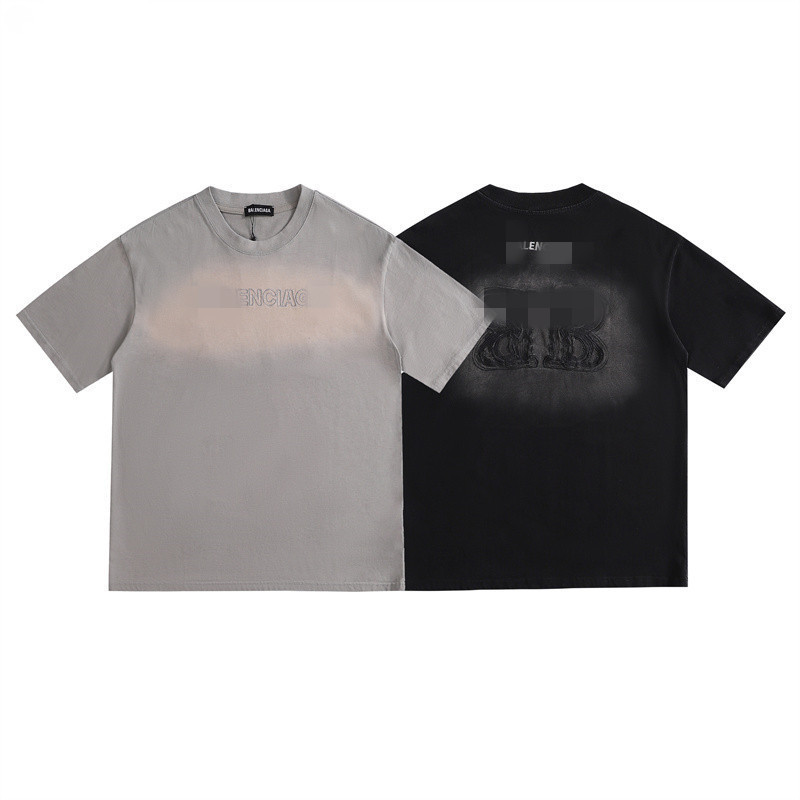 CLASSIC THỜI TRANG Cotton Nam Nữ Áo Thun Thêu Chữ Tay Ngắn Phù Hợp Với Áo CLASSIC
