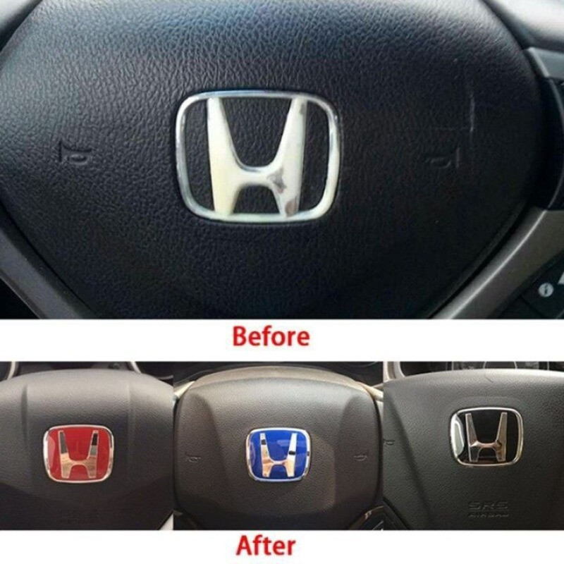JSX Vô Lăng Logo Honda Vô Lăng Ô Tô Logo Vô Lăng Miếng Dán Dành Cho Xe Honda Civic Accord CRV HRV CR