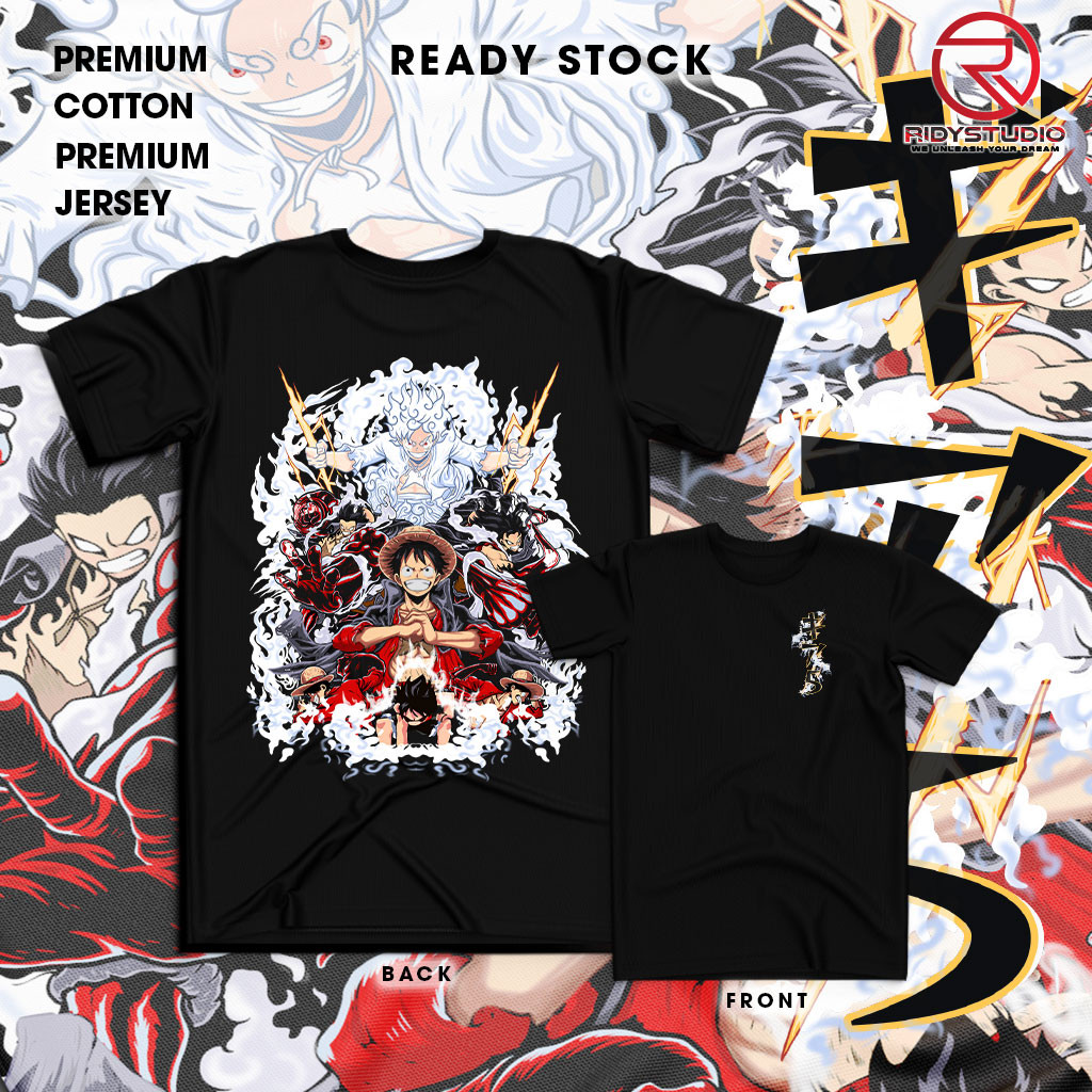 Áo thun Anime Baju Luffy Gear 5 Evolution One Piece
