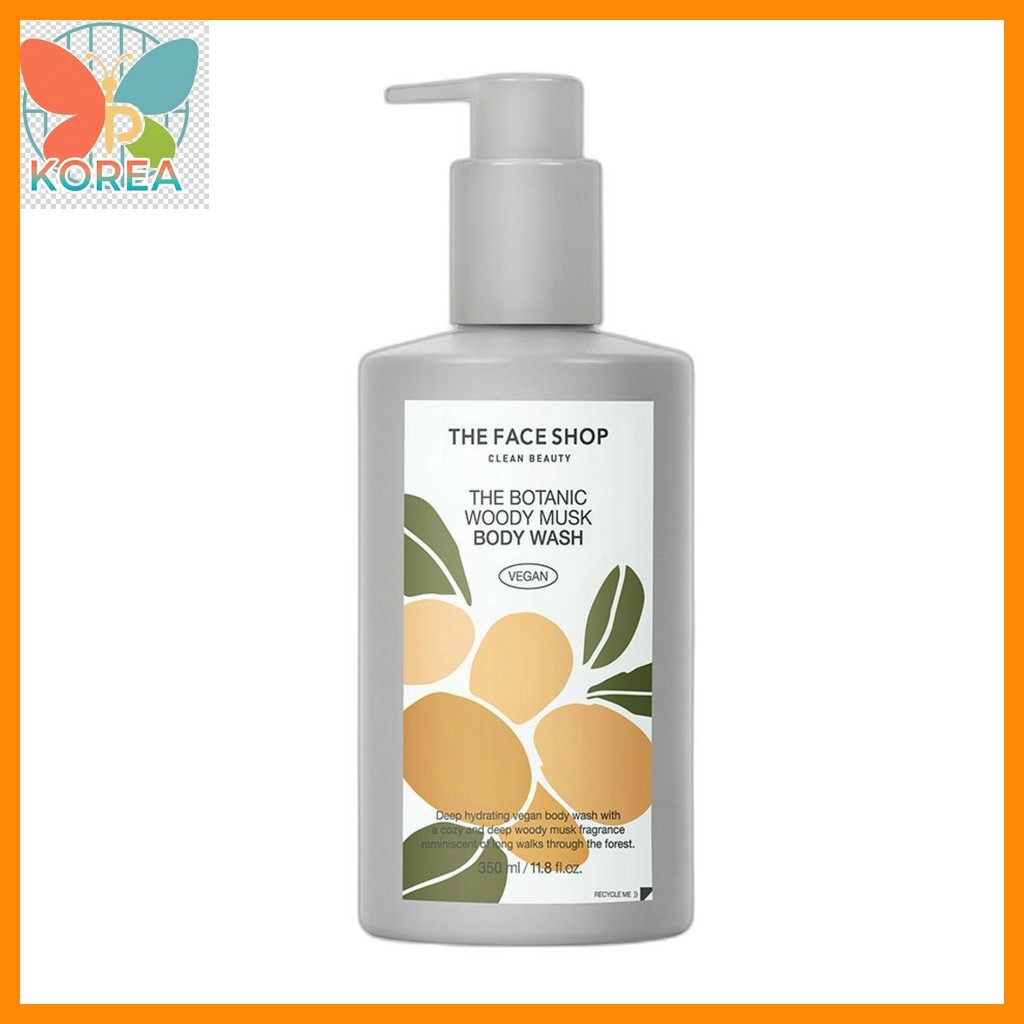[thefaceshop] Sữa tắm toàn thân The Botanic Woody Musk, 350 ml, 1 chiếc / Sữa tắm Hàn Quốc / Hương t