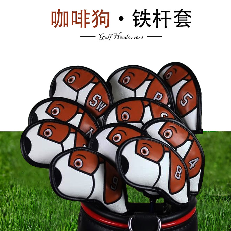 Puppy Hoạt Hình Puppy Puppy Puppy Golf Iron Set Vỏ Bảo Vệ Câu Lạc Bộ Đa Năng Bao Nắp Nắp Vỏ Đầu Dễ T