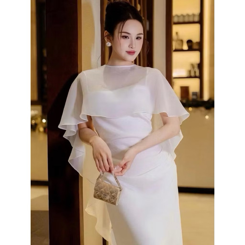 VM BENVN - AC2 ÁO CHOÀNG TƠ ÁNH KIM MỎNG, ÁO MẶC NGOÀI VÁY