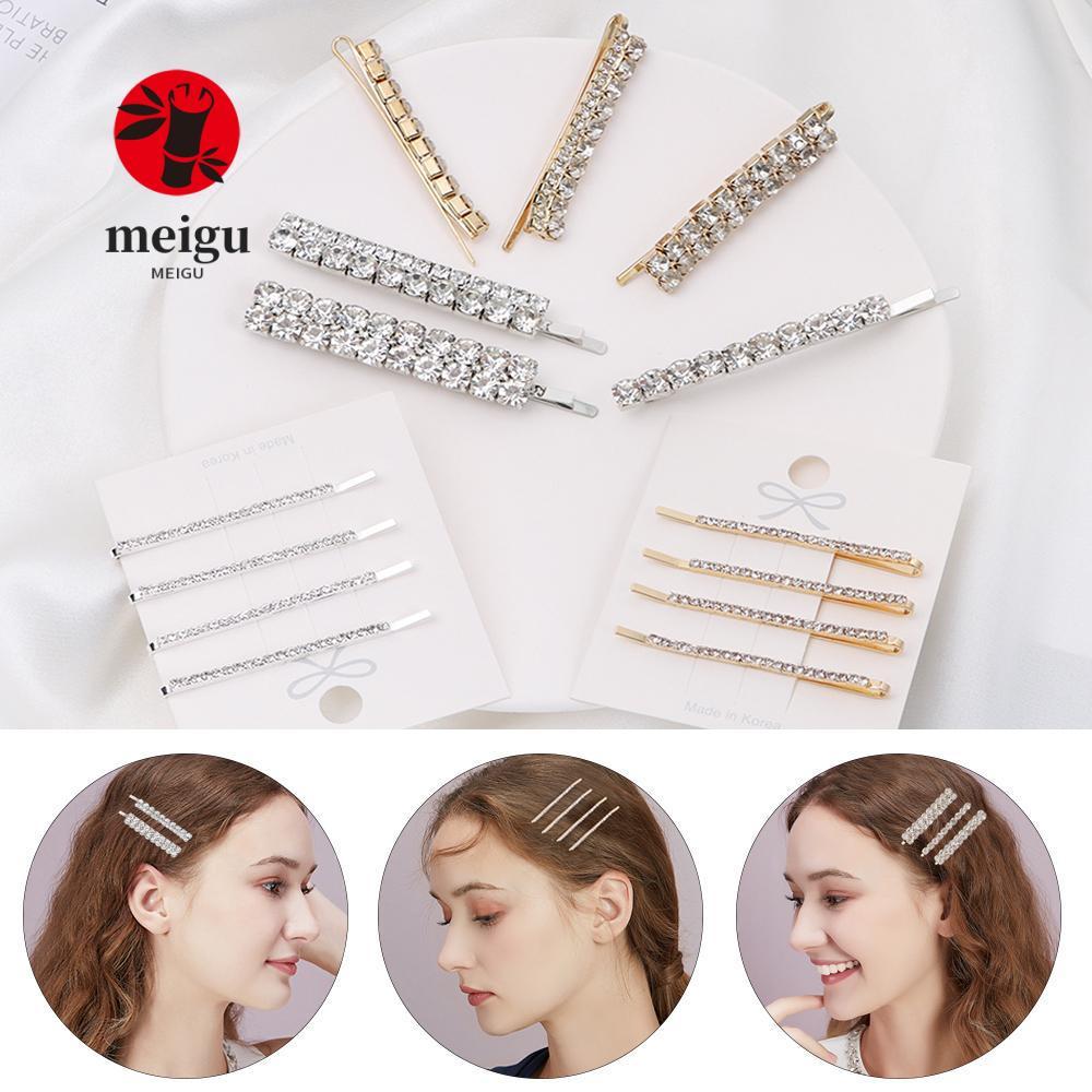 MEIGU Shining Crystal Barrettes Bingbing Thời Trang Nữ Bé Gái Kẹp Tóc Bộ