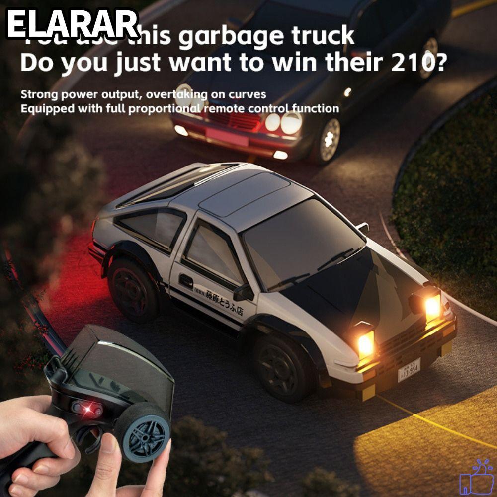 ELARA‌R RC Drift Car, 1 / 64 MINI AE86 Xe đóng thế RC Đen trắng, Đua nhựa điện Thể thao Điều khiển t