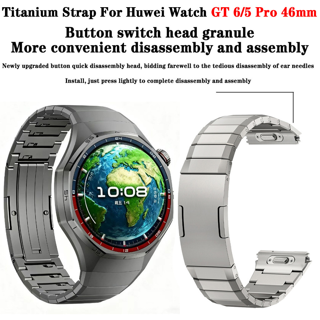 Không Khoảng Cách Dây Đeo Titan Sang Trọng Cho Huawei Watch GT6 Pro GT5 Pro 46mm Vòng Tay Kim Loại C