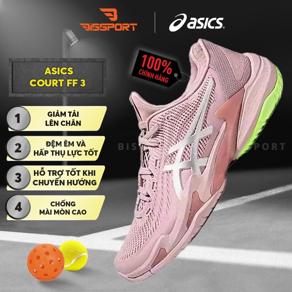 Giày Tennis/Pickleball Asics Asics Court FF3 Chính Hãng - Hồng Phấn - Êm Ái, Ổn Định - Giảm Chấn - B