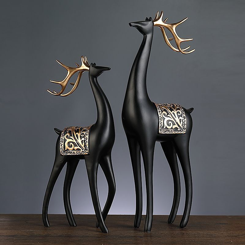 New Product#Modern Light Luxury Deer Ornament Original New Silk Screen Deer-Living Room Cherry Bloss