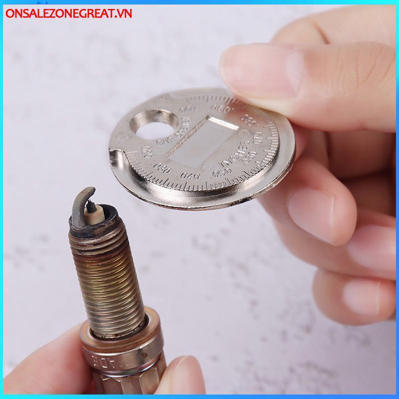 Ons 1PC 0.6-2.4mm Phạm vi Đồng Xu Loại Bugi Gage Gap Tool Feeler Spark Plug Gap Tool at