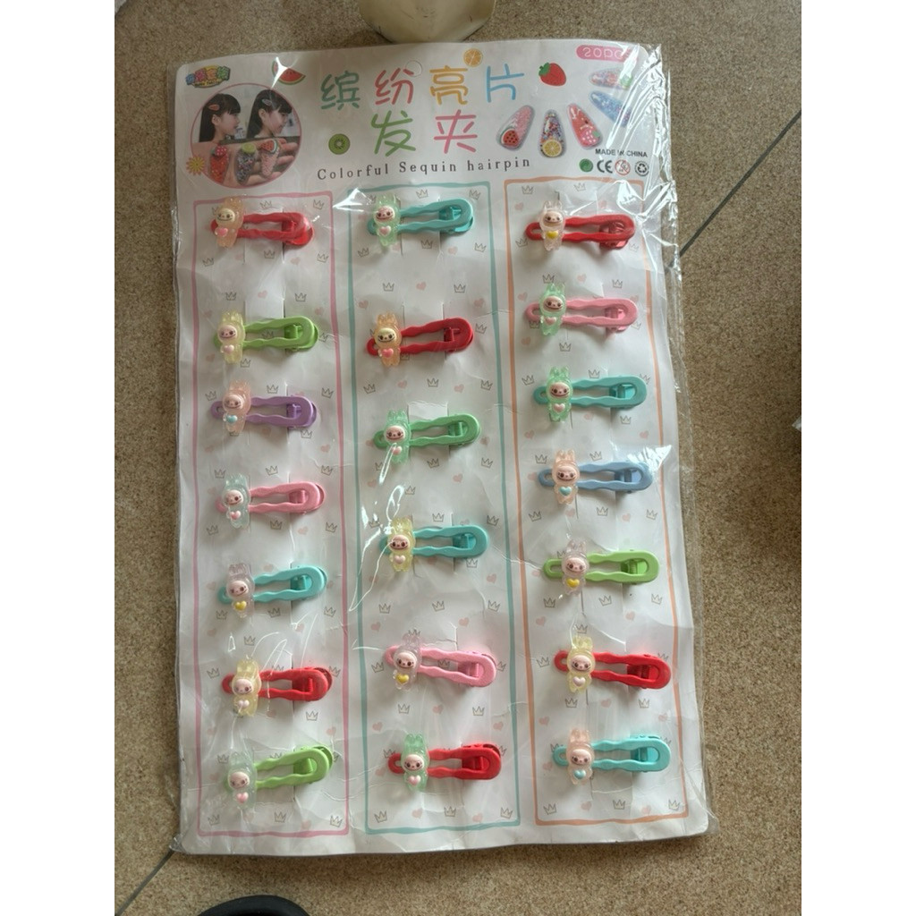 vỉ 20 cái kẹp tóc hình labubu siêu xinh