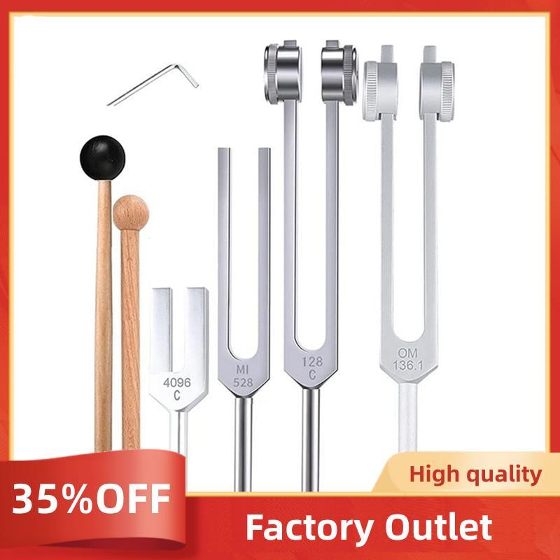 Bộ nĩa điều chỉnh 4 chiếc (128Hz, 136,1Hz, MI 528Hz, 4096Hz), để chữa bệnh Luân xa, Trị liệu âm than