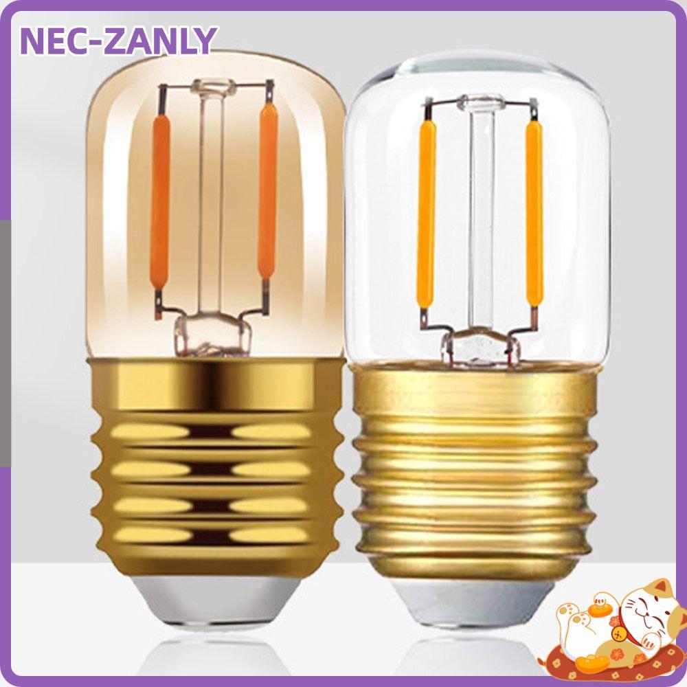 Bóng đèn LED NEC-ZANLY, Bóng đèn pha lê T28 sợi đốt E26 E27, Bóng đèn nến trắng ấm 2200K 1W Di động