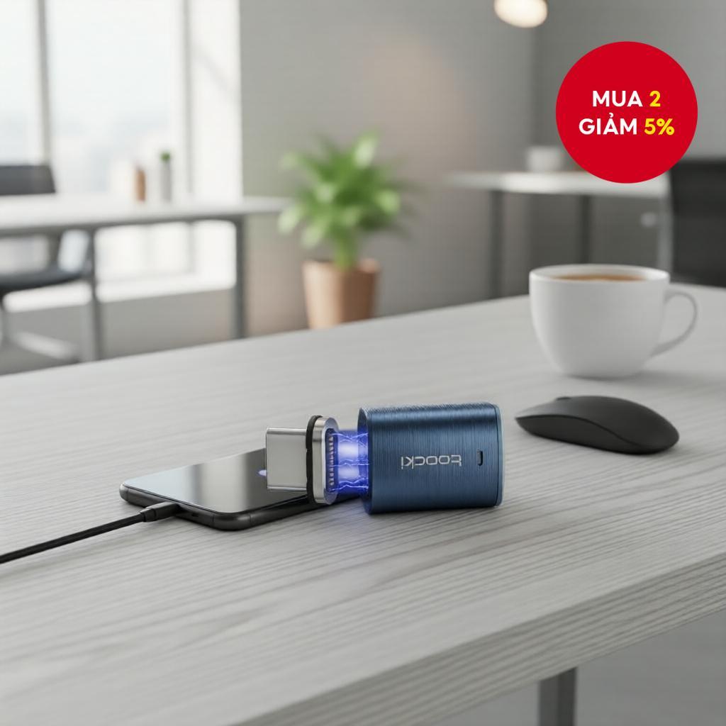 Toocki 100W Elbow Magnetic Type C to Type C Adapter USB-C to USB-C Converter Sạc nhanh OTG