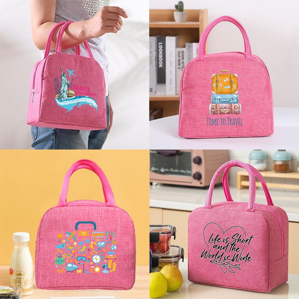 Student portable lunch bag Outdoor picnic handbag Leak-proof lunch bag Insulated lunch bag Thickened