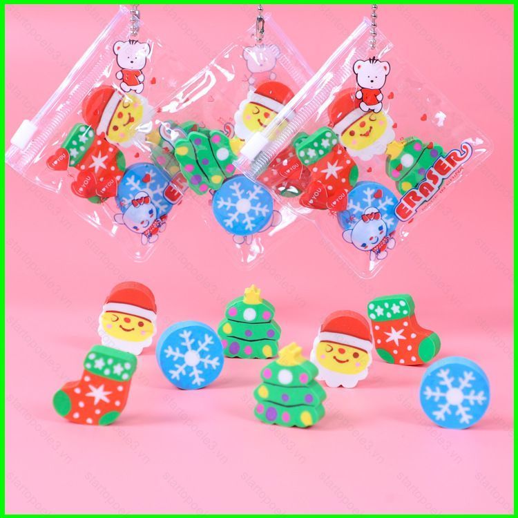 Giáng Sinh Mini Tẩy Túi Bộ 26 Văn Phòng Phẩm Giải Thưởng Sinh Viên Hoạt Hình Dễ Thương Cao Su Trường