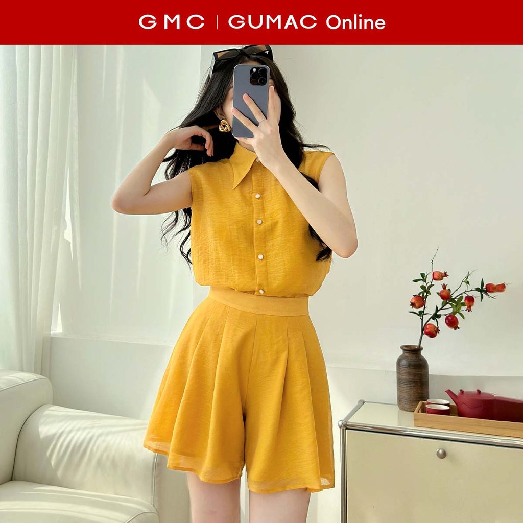 [MUA 2 GIẢM 25K] Set lẻ Áo sơ mi nữ kiểu sát nách thời trang GUMAC AF01028 - Quần A xếp ly thời tran