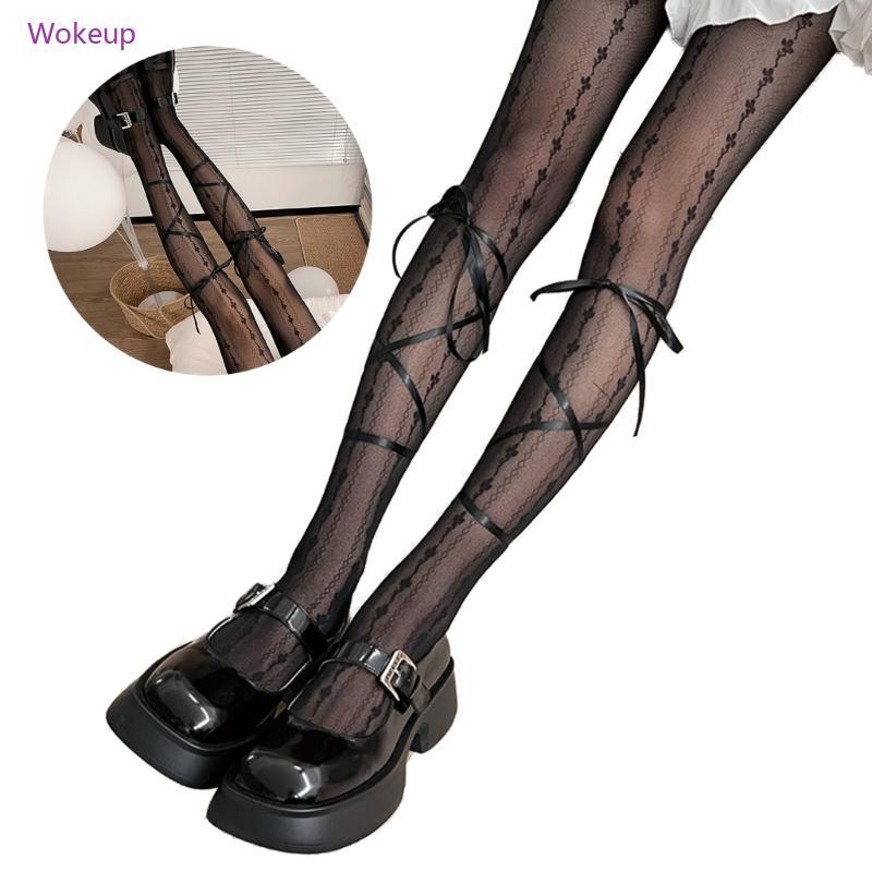 Woke lolita Quần bó nữ họa tiết hoa lolita tất bó sát JK Stocking