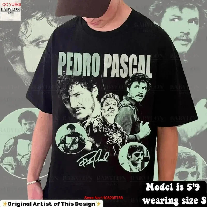 Vintage Pedro Pascal Áo Thun Người Hâm Mộ Tặng Diễn Viên Tôn Trọng Thường Ngày Dạo Phố Thời Trang Đồ