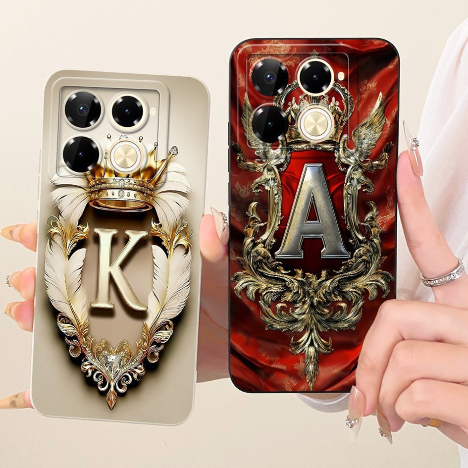 Dành Cho Infinix Note 40 Pro Ốp Lưng X6851 Vỏ Silicon Mềm Chữ Cái Ban Đầu Sang Trọng Cho Infinix Not