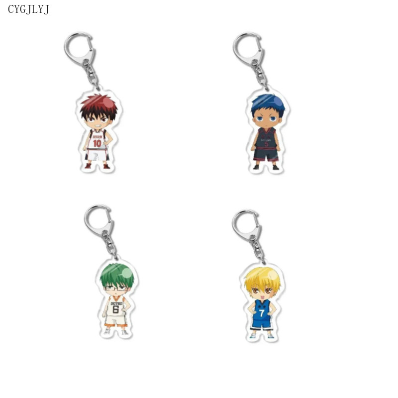 Fashion Anime Kuroko's Basketball Cute Figure Kuroko Tetsuya Kagami Taiga Acrylic Keychain Midorima 