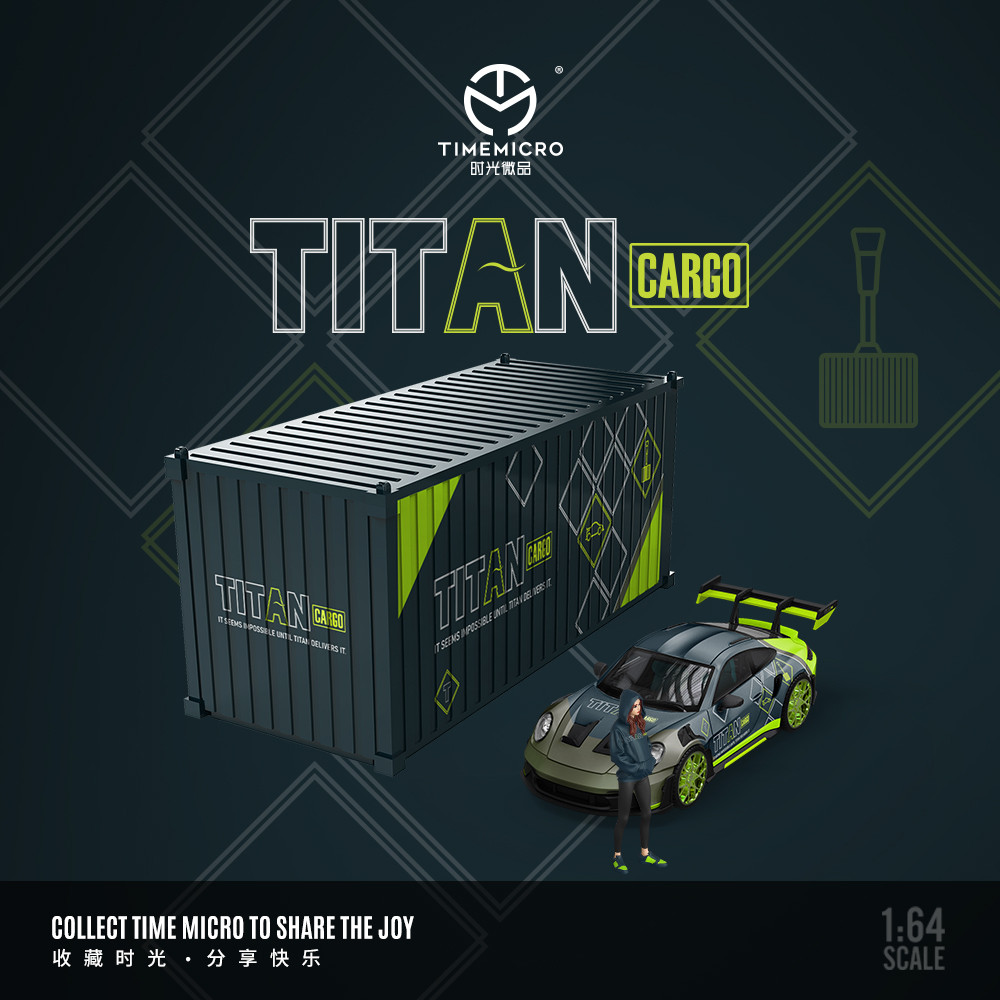 [ORDER] Mô hình xe TIME MICRO 1:64 Porsche 992 GT3 RS-TITAN Container Set TM644639