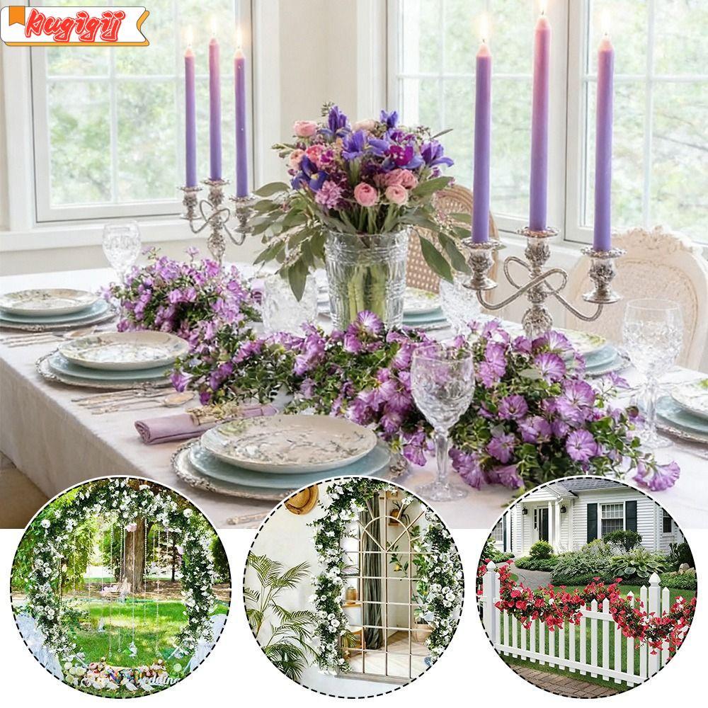 KUGIGIML Sống Động Như Thật Morning Glory Vine, Phụ Kiện DIY Morning Glory Hoa Nhân Tạo, Nhiều Màu H