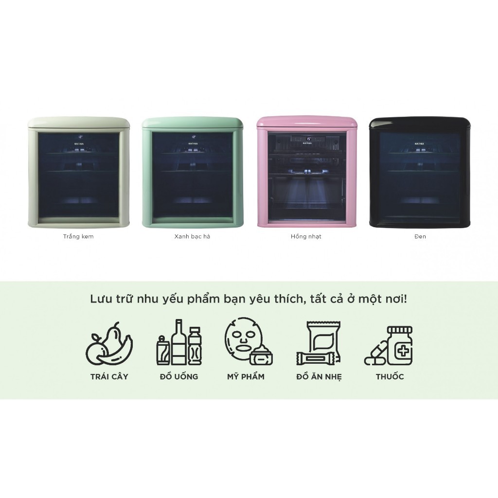 Tủ Ướp Rượu Kadeka KP115ER 12 chai vang |Tủ bảo quản mặt nạ, trái cây, thuốc, đồ uống | Bảo Hành 24 