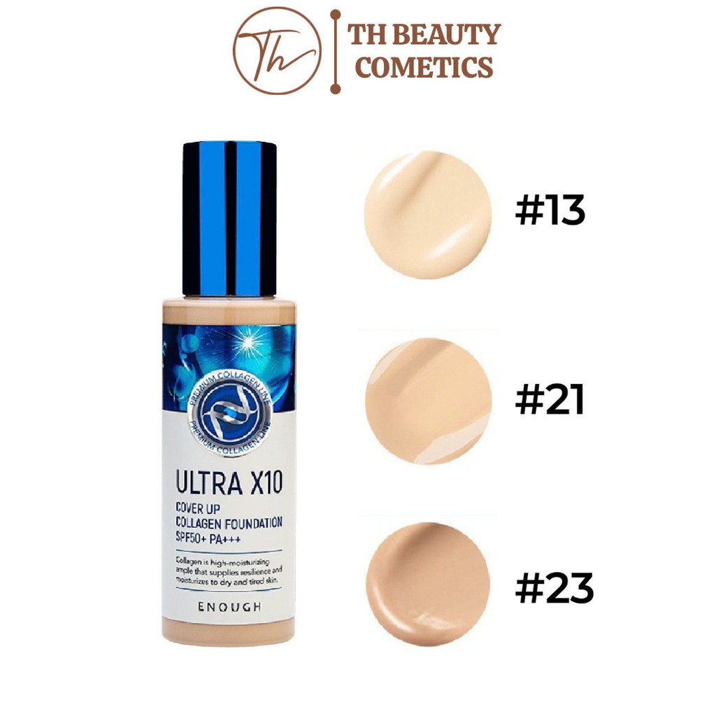 Kem nền Collagen Ultra X10 Cover Up Enough 100ml Hàn Quốc bóng mịn TH Beauty Cosmetics
