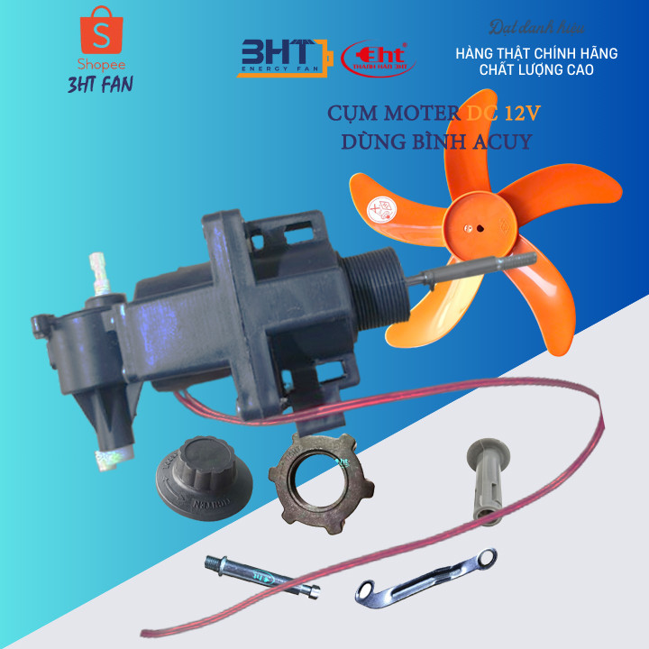 Motor 12V DC loại B3 (cánh 30cm). Gắn vừa tất cả các vỏ quạt.  đầy đủ các chi tiết