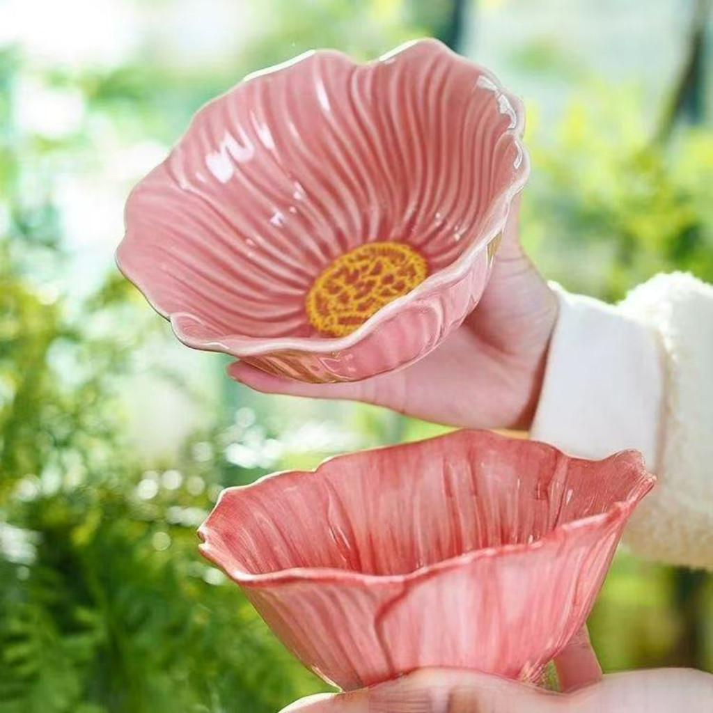 chawan matcha dụng cụ pha Chậu hoa Matcha Bát trộn Matcha gốm hồng Bộ trà Matcha