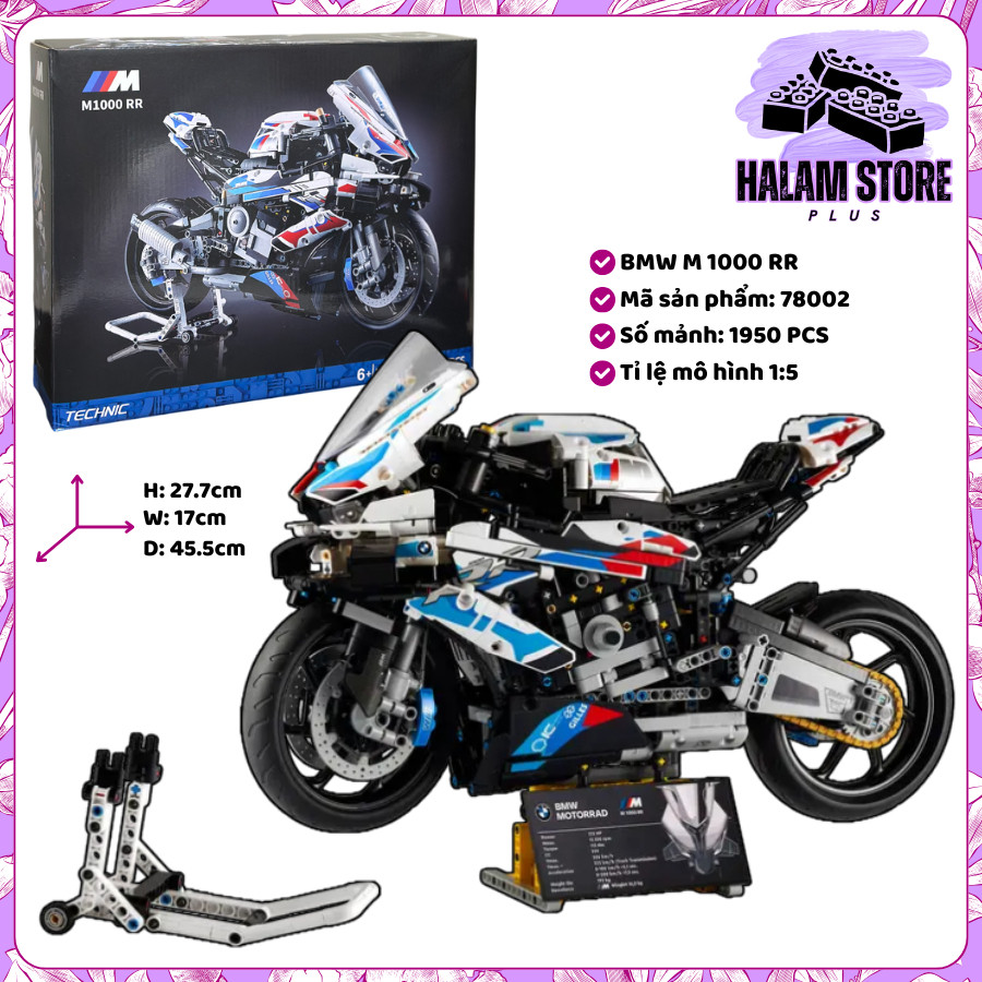 [HALAM STORE] Mô hình xe đồ chơi Technic BMW M1000RR tỉ lệ 1:5 - Đồ chơi xe đua phân khối lớn