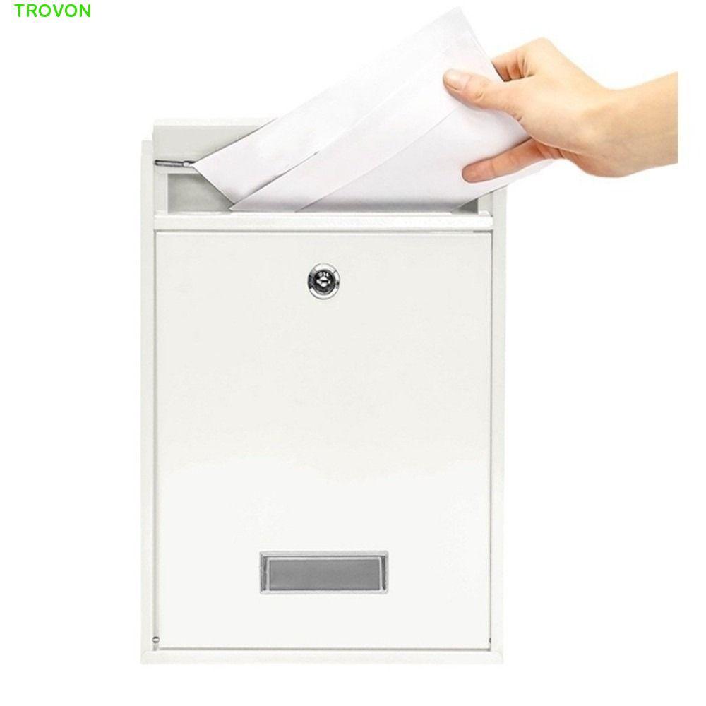 Hộp thư treo tường TROVON, Hộp chữ thiếc sắt chống mưa, Hộp thư có 2 phím Cửa sổ trong suốt Hộp gợi 