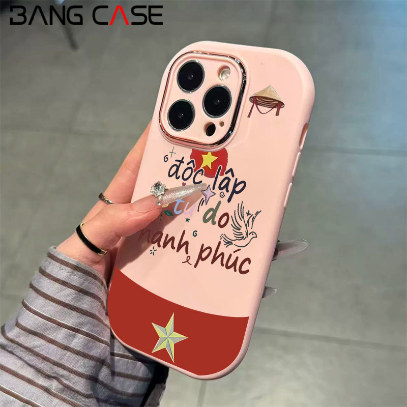 Electroplated Lens Phone Case for IPhone 17 16 15 14 13 12 11 Pro Max X Xr Xs Max 7 8Plus Flag Vietn