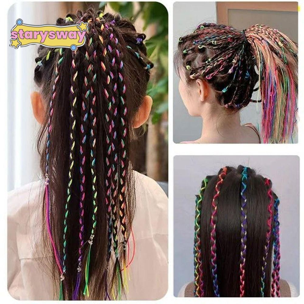 STARYSWAY 16 / 24 / 32 Dây buộc tóc đầy màu sắc, Dây buộc tóc Dây buộc tóc, Phụ kiện tóc bện cầu vồn