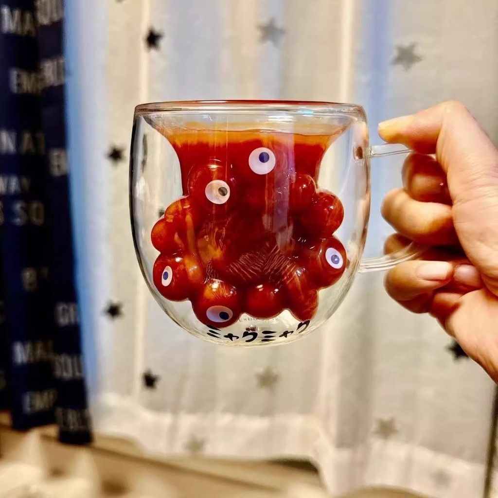 Cốc thủy tinh hai lớp sáng tạo Nhật Bản Osakayo Expo Pulse Pulse Pulse Pulse Cup Cốc cà phê cách nhi