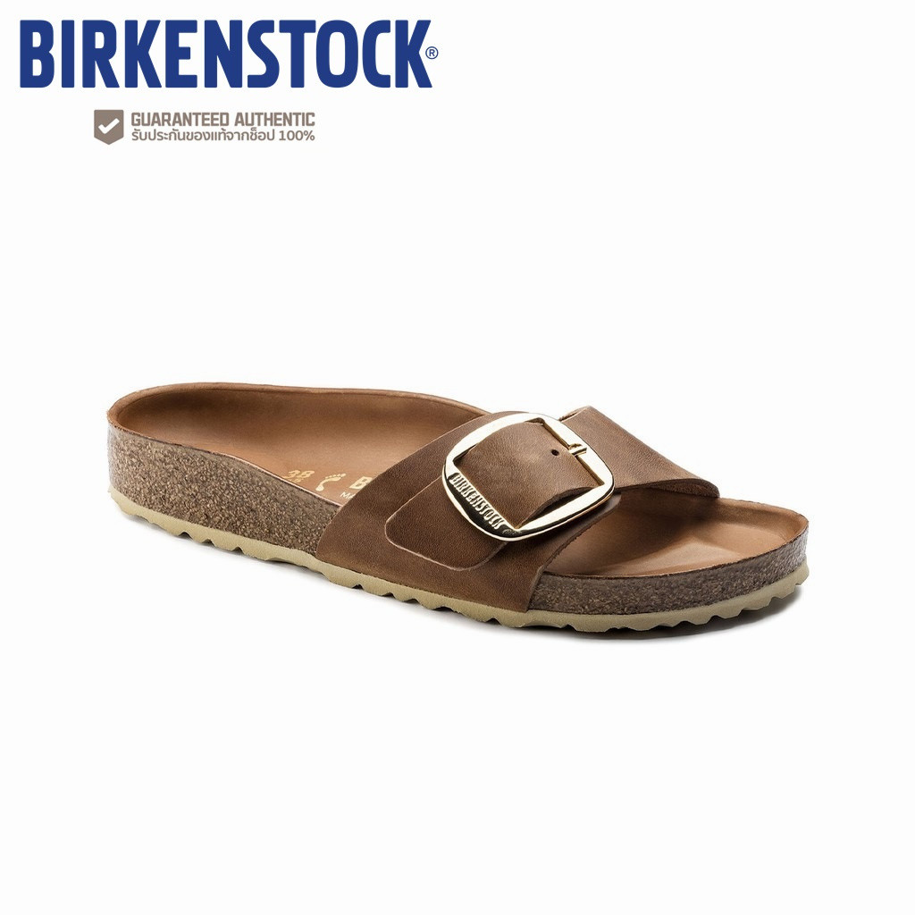 Sandal Cognac Mrid Big Buckle FL Cognac HEX phong cách Birkenstock (Chính hãng 100%)
