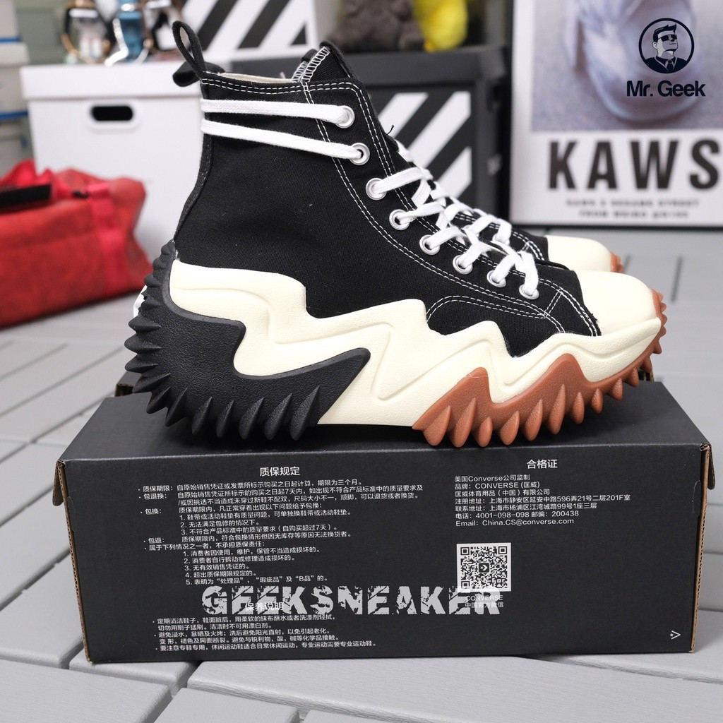 [GeekSneaker] Giày Sneaker High Top - Converse Run Star Motion - Đen Trắng