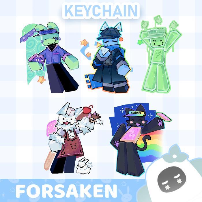 Ganci / Gantungan Kunci Akrilik ROBLOX FORSAKEN ELLIOT SKINS (ALIEN, FRIEND, GUMMY, PARLOR GUBBY, NY