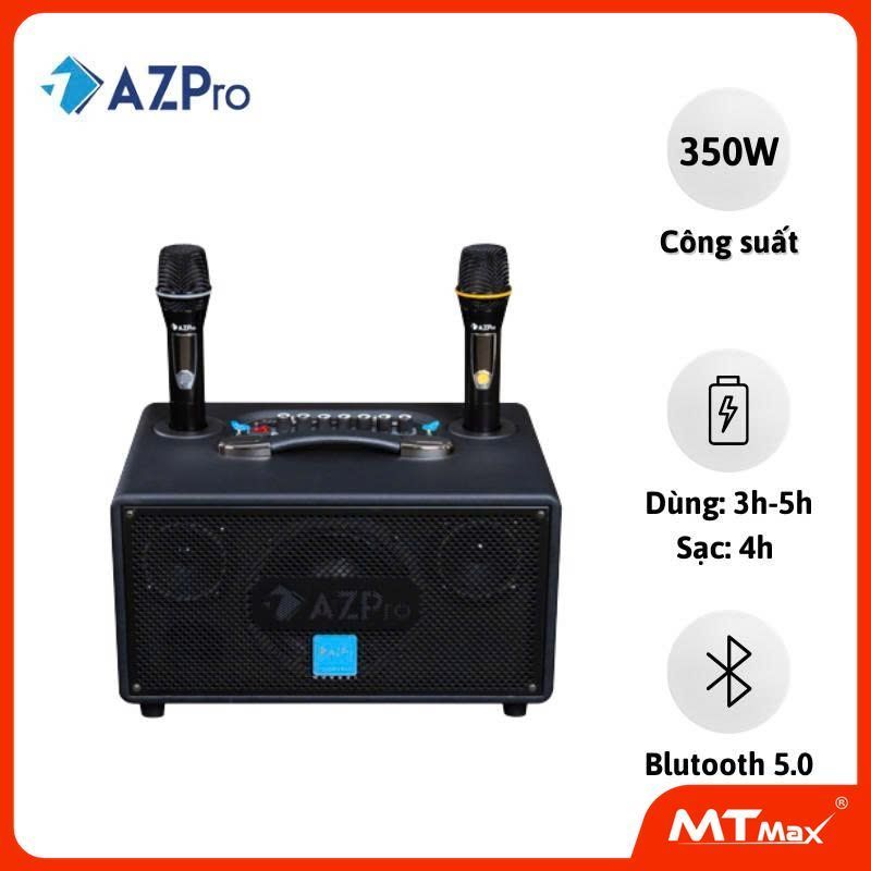 Loa di động xách tay AZPRO AZ 388 karaoke Bass 16, 2mid và 6 chiếc loa treble kèm 2 mic không dây