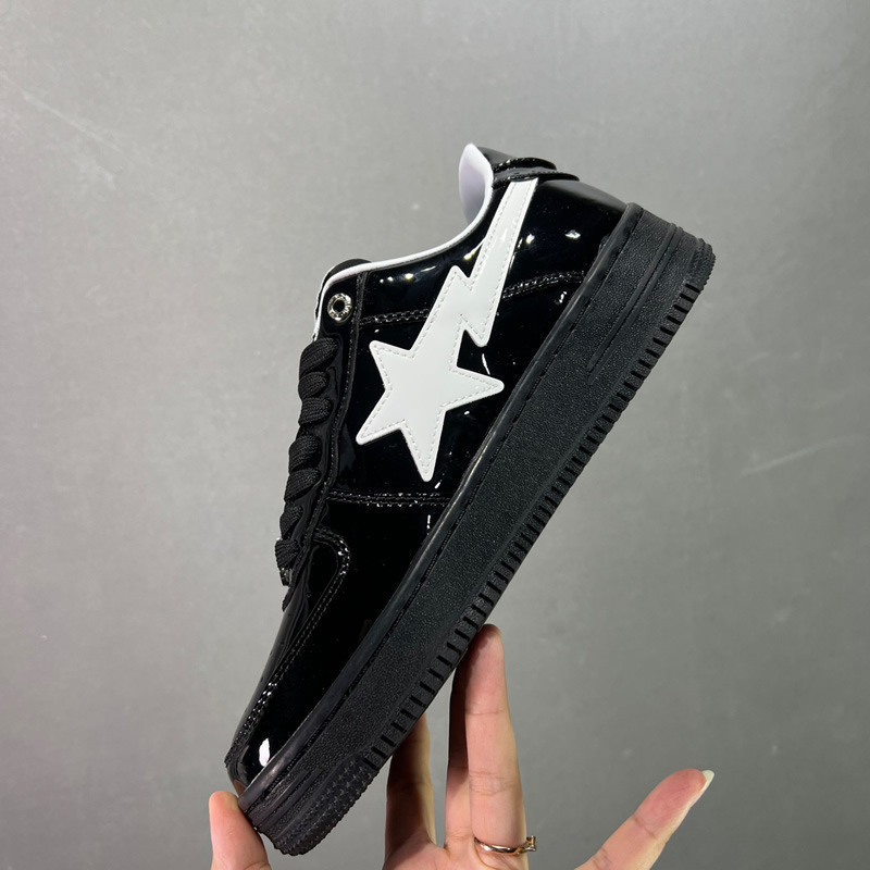 BAPESTA Full Range Ape Head Joint Marvel Patented Leather Low-Top High-Heel Sneaker