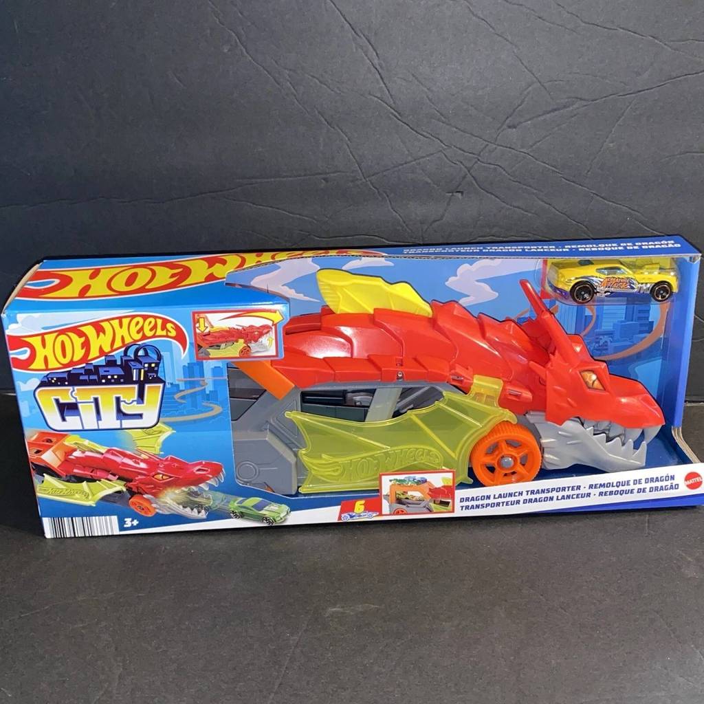 Bộ đồ chơi trượt xe oto 1/64 Hot Wheels Dragon Launch Transporter Mattel GTK42