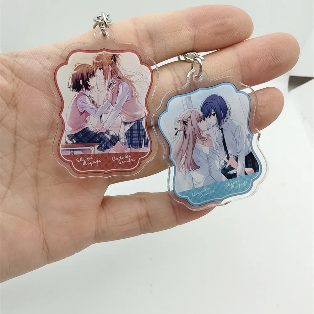 Móc khóa Anime Buying My Classmate Once A Week Miyagi Shiori Sendai Hazuki mô hình Mica Acrylic tran