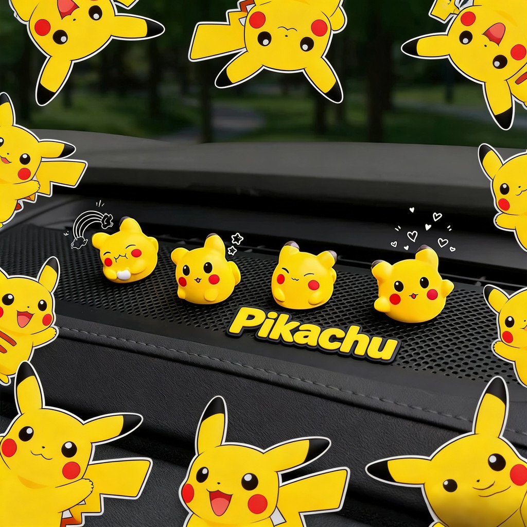 4 Anime Dễ Thương Pokemon Pikachu Hình Mô Hình Trang Trí Xe Gắn Đồ Trang Trí Nội Thất Ô Tô Bảng Điều