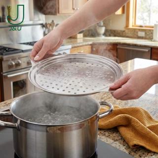 [J & U-T] Nắp máy làm thìa bằng thép không gỉ có dụng cụ cạo Máy làm mì trứng truyền thống của Đức Pan Pot Spaghetti Strainer