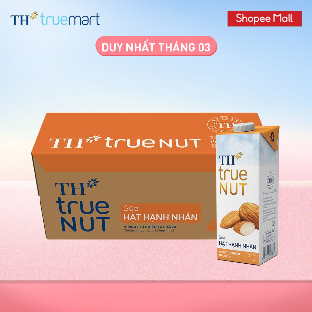 Thùng Sữa Hạt Hạnh Nhân TH true NUT milk 1L (12 Hộp)