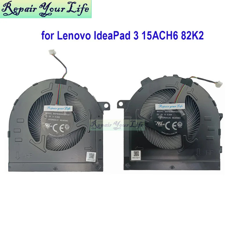 Quạt Làm Mát GPU CPU Cho Lenovo Ideapad Gaming 3 15ACH6 82K2 3-15ACH6 Máy Tính Xách Tay Tản Nhiệt BA