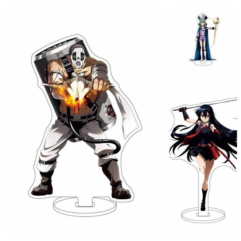 Standee Akame ga Kill mô hình mica 15cm trang trí bàn học làm quà tặng Anime Night Raid nhân vật Aka